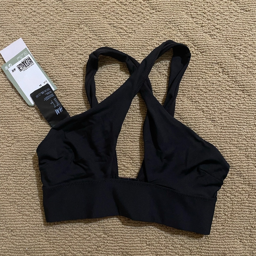 H&M Black cross bikini top